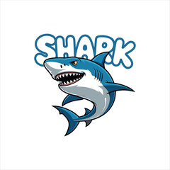 Naklejka premium cartoon shark isolated on white background