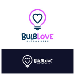 Bulb Love logo design concept vector. Love Bulb Logo Design Template. Creative Symbol. Icon