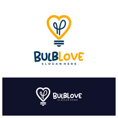 Bulb Love logo design concept vector. Love Bulb Logo Design Template. Creative Symbol. Icon
