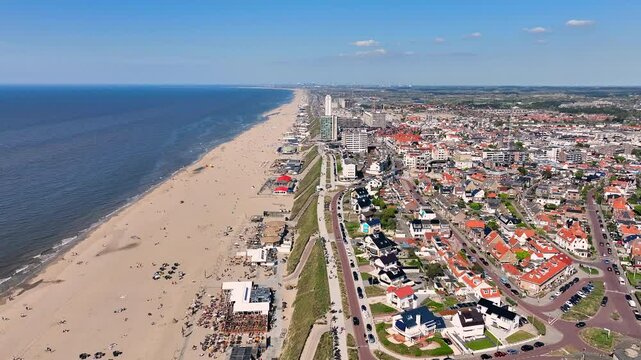 Aerial from Zandvoort aan Zee at the North Sea in the Netherlands