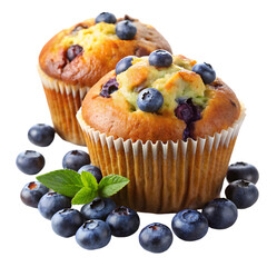 Blueberry muffin for antioxidant-rich food and breakfast design