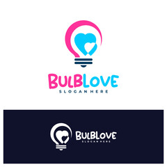 Bulb Love logo design concept vector. Love Bulb Logo Design Template. Creative Symbol. Icon