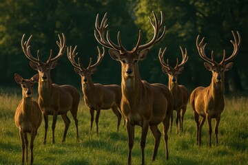 Majestic deer in serene forest