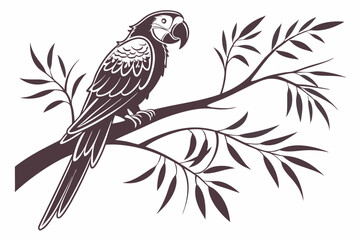 Simple Parrot Silhouette for Wildlife Designs