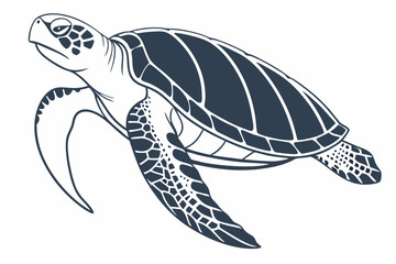 Turtle Silhouette Vector with Clean Lines