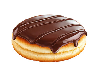 Delicious chocolate topped pastry for dessert lovers on a transparent background, cut out