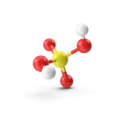 Sulfuric acid molecule atom