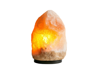 a salt lamp with a light inside