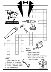 Father's Day Crossword Activity for Kids, Printable Puzzle Game, Vocabulary Game, Brain Game, ELA Activity, Educational Game, Fun Worksheet
