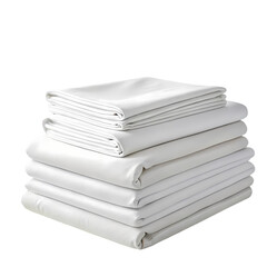 White Cotton Sheets Soft Comfortable Bedding on Transparent background