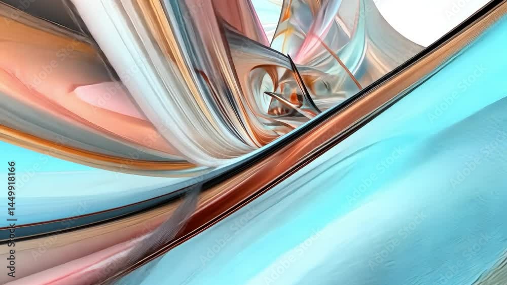Poster abstract fluid motion: a captivating abstract composition of fluid forms in a kaleidoscope of vibran