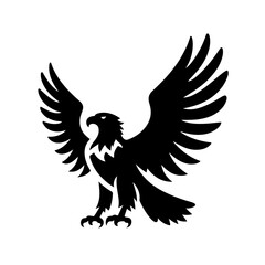 Fototapeta premium Eagle Silhouette with Spread Wings