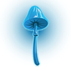 Illustration of a blue mushroom with glow