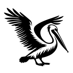 Obraz premium Pelican Silhouette for Wildlife and Coastal Life Design