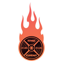 Sports equipment icon with a fire