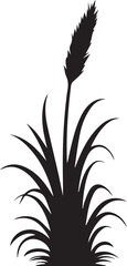 Wild Grass and Cattail Vector Silhouette &ndash; Decorative Botanical Elements for Wetland, Garden, and Nature Scenes