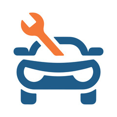 a vector silhouette of a car service logo.