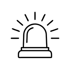 emergency siren on transparent background for web and graphic design