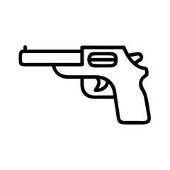 emergency handgun icon on transparent background for web and graphic design