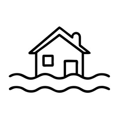 flooded house flood disaster on transparent background for web and graphic design