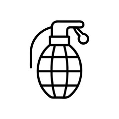 hand grenade on transparent background for web and graphic design