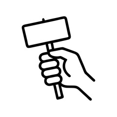 hand holding a protest sign on transparent background for web and graphic design