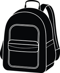 backpack with zipper pockets on white background   