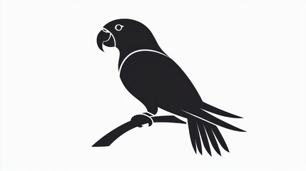 Fototapeta premium Silhouette of a Parrot on a Branch