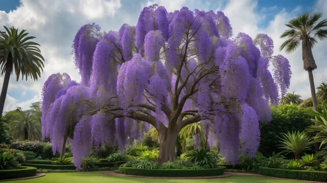 Jacaranda mimosifolia - tree in full bloom at the Gardens