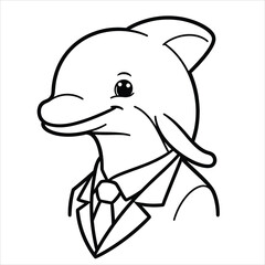 Obraz premium Classy dolphin in a suit
