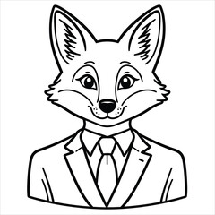 Fox businessman in suit and tie