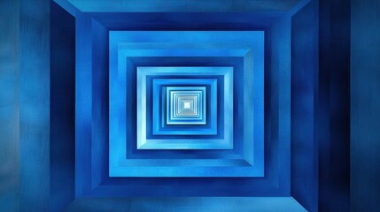 blue square tunnel abstract art