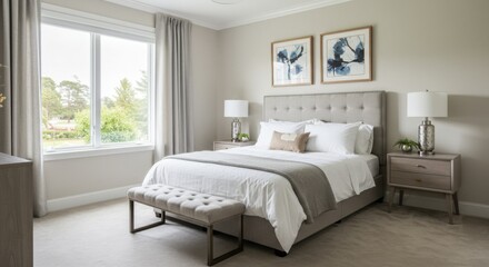Neutral and Simple Guest Bedroom Design