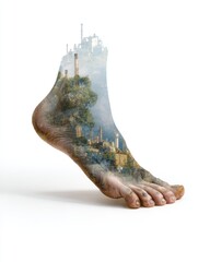 Impact of climate change on clean air a visual representation of pollution and footprints