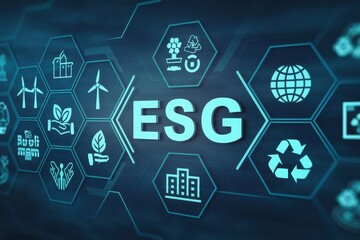 Sustainable development initiatives displayed on a futuristic interface.