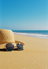 sun glasses and sunglasses on beach, nature, woman, coast, glasses, relaxation