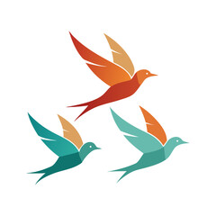 Modern Bird Silhouette Vector Clean White Background Design.