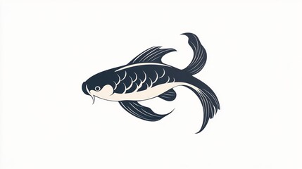Ornamental Fish, Elegant Design, Vector Illustration, Digital Art, for Print or Web