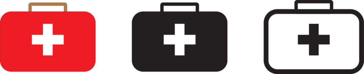 Medication Box Vector in Solid Black and Outline Style,Medical Packaging Icon