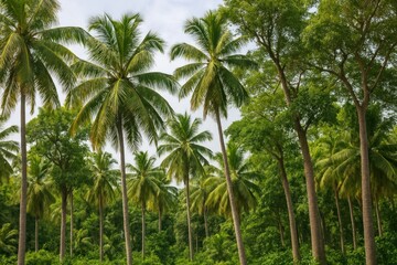 Fototapeta premium Lush tropical palm forest.