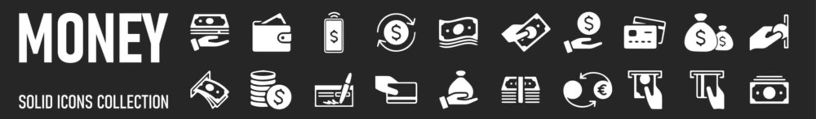 Money and payment icons. Cash, Wallet and Coins. Account cashback classic icon set. Quality set. Vector
