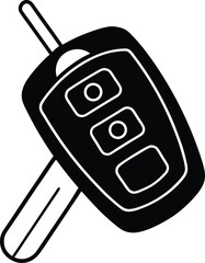 car key with remote buttons on white background  .eps
