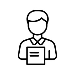 man holding resume candidate profile on transparent background for web and graphic design