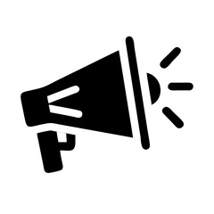 megaphone silhouette on transparent background for web and graphic design