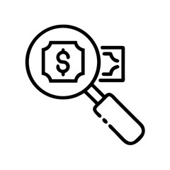 money search magnifier on transparent background for web and graphic design