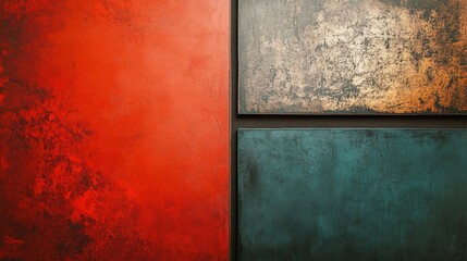 abstract texture background with red teal and copper tones
