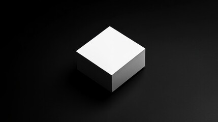 white cube on black background minimalist photography