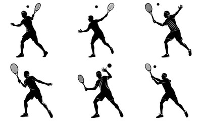 Tennis Player Silhouette vector illustration