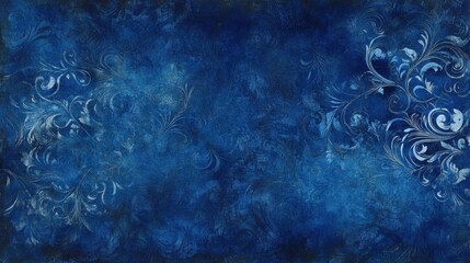 Fototapeta premium blue vintage floral background texture