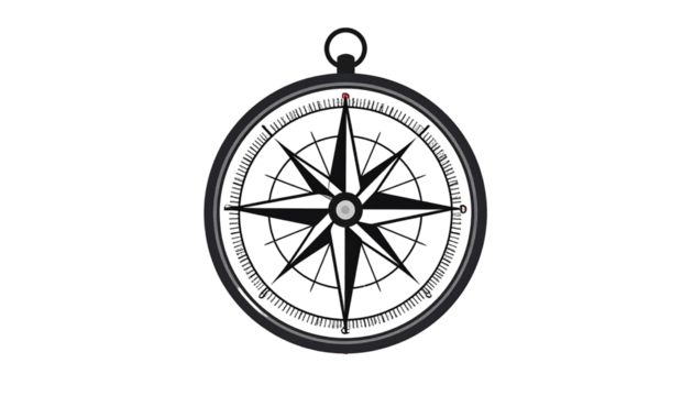 compass, vector illustration isolated on solid white Png 